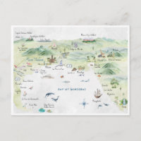 Carte postale de voyage à l'aquarelle | Puerto Val