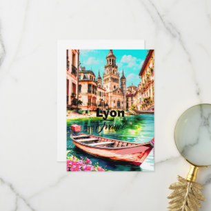 Carte postale de voyage à Lyon France, Carte posta