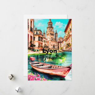 Carte postale de voyage à Lyon France, Carte posta