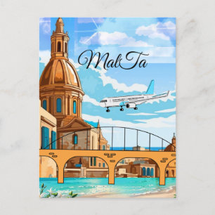Carte postale de voyage à Malte, carte postale de