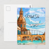 Carte postale de voyage à Malte, carte postale de  (Devant / Derrière)