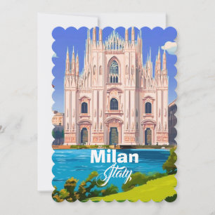 Carte postale de voyage à Milan Italie, Art de voy
