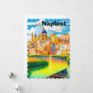 Carte postale de voyage à Naples Italie, Art de vo