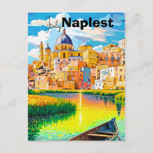 Carte postale de voyage à Naples Italie, Art de vo