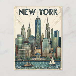 carte postale de voyage à New York City