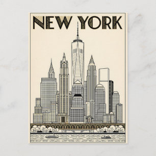 carte postale de voyage à New York City