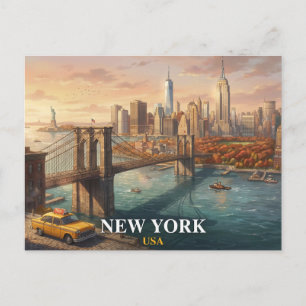 Carte postale de voyage à New York Pont de Brook
