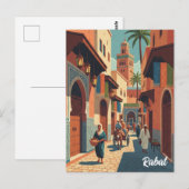 Carte postale de voyage à Rabat Maroc (Devant / Derrière)