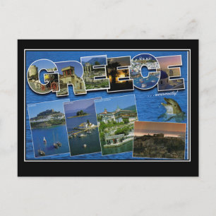 Carte postale de voyage ancienne de Grèce Bonjour