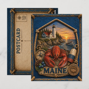 Carte postale de voyage ancienne du Maine