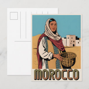Carte postale de voyage au Maroc avec cadeau de fe