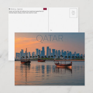 Carte postale de voyage, baie de Doha, Doha, Qatar