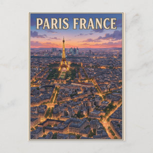 Carte postale de voyage d'anime vintage Paris Fran