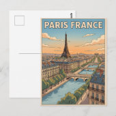 Carte postale de voyage d'anime vintage Paris Fran (Devant / Derrière)