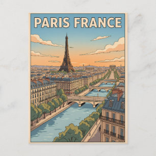 Carte postale de voyage d'anime vintage Paris Fran