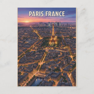 Carte postale de voyage d'anime vintage Paris Fran