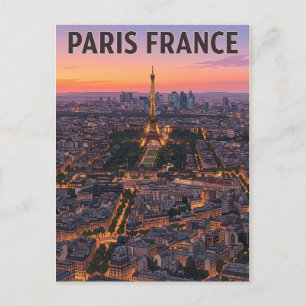 Carte postale de voyage d'anime vintage Paris Fran