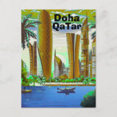 Carte postale de voyage de Doha, Skyline de Doha,  (Devant)