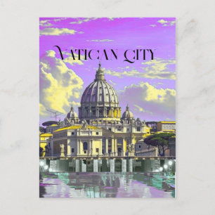 Carte postale de voyage de la Cité du Vatican, car