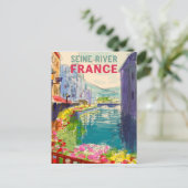 Carte postale de voyage de la Seine en aquarelle F (Debout devant)