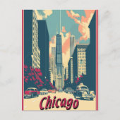 Carte postale de voyage de la skyline de Chicago (Devant)