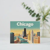 Carte postale de voyage de la skyline de Chicago v (Debout devant)