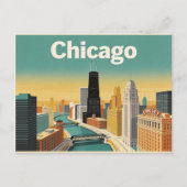 Carte postale de voyage de la skyline de Chicago v (Devant)