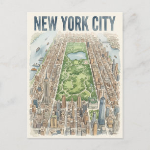 carte postale de voyage de New York City