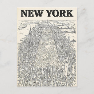 carte postale de voyage de New York City