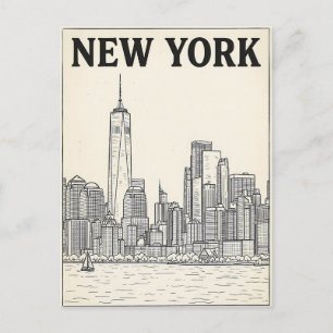 carte postale de voyage de New York City