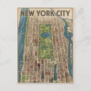 carte postale de voyage de New York City