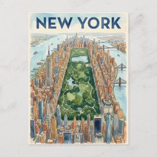 carte postale de voyage de New York City