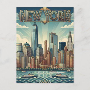 carte postale de voyage de New York City
