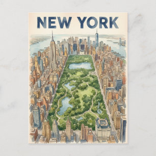 carte postale de voyage de New York City