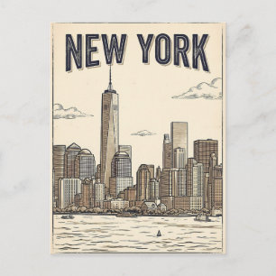 carte postale de voyage de New York City
