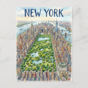 carte postale de voyage de New York City