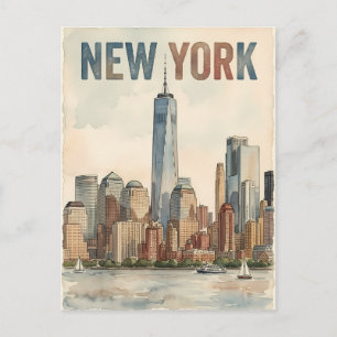 carte postale de voyage de New York City