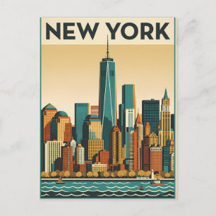 carte postale de voyage de New York City