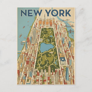 carte postale de voyage de New York City