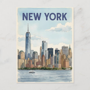 carte postale de voyage de New York City