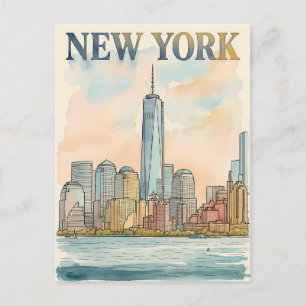carte postale de voyage de New York City