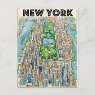 carte postale de voyage de New York City