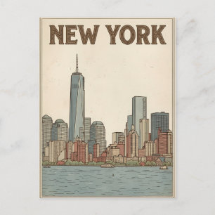 carte postale de voyage de New York City