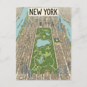 carte postale de voyage de New York City