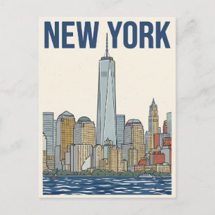 carte postale de voyage de New York City
