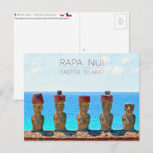 Carte postale de voyage de Rapa Nui / Île de Pâque