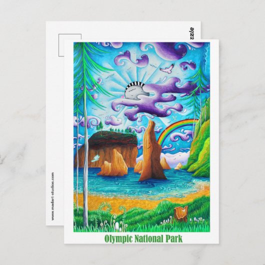 Carte postale de voyage de Ruby Beach Parc nationa (Devant / Derrière)