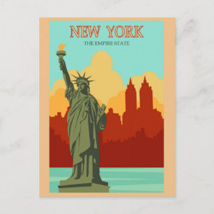 Carte postale de voyage de style Vintage New York 