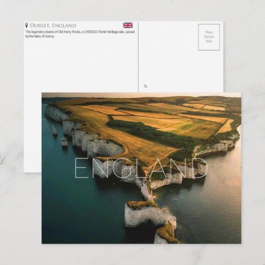 Carte postale de voyage Dorset, Angleterre (Devant / Derrière)