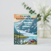 Carte postale de voyage du Glacier National Park,  (Debout devant)